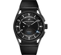 Porsche Design 1919 Globetimer UTC All Black Herren-Armbanduhr Analog Automatik mit schwarzem Lederband 6023.4.02.005.07.2
