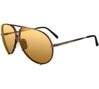 Porsche Design P8478 Iconic Sunglasses (63mm, E - Copper/Lens - Flash Gold/Extra Lens - Grey)