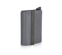 Bric's Porsche Design X Secrid Unisex-Kartenhalter aus Leder mit RFID- und NFC-Schutz, Pop-Up für 4 Karten, Banknotenfach, Größe: 6,5cm x 9,5cm x 2cm, Grau