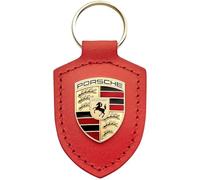 Porsche Lava Orange Wappen Schlüsselanhänger "Driven by Dreams" Schlüsselanhänger, Orange/Abendrot im Zickzackmuster (Sunset Chevron)