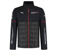 PUMA Porsche Motorsport Herren Team Hybridjacke mit gewebtem Oberteil und gepolstertem Unterteil für ultimativen Komfort - Schwarz - Größe: M