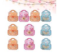 Portable Goodie Bags, Mini Backpack Shape Storage Pouch, 20×15×8cm Valentine Tote Bag with Zipper, Canvas Gift Bag with Cute Design Feature, Party Favor Bags Easy Carry Handle