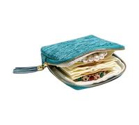 Portable Travel Jewelry Case, Soft Divided Storage Organizer, Compact Zippered Pouch with Solid Build, Scratch Resistant Velvet , Organizing Device with Folder Style Case for Earrings Necklaces