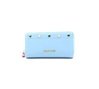 Portafoglio da donna Gai Mattiolo in ecopelle di colore celeste, due scomparti chiusi con zip. 2486 BIOSA BORSE