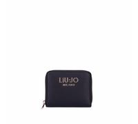 LIU JO Kurze Geldbörse mit Reißverschluss, mehrere Fächer für Geldscheine, Karten und Münzen. 12 x 2 x 10 cm, 22222 Schwarz, Lang mit Reißverschluss
