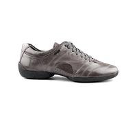 Portdance Herren Sneakers/Dance Sneakers PD Casual - Leder Schwarz/Silver - Sneaker Sohle [EUR 44]