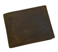 Portemonnaie Büffelleder dreifach Naht Herren Brieftasche Pedro mit GESCHENKBEUTEL Querformat