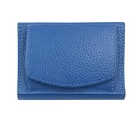 Portemonnaie Damen klein viele Fächer mini, Leder blau, RFID Blocker, Münzfach | Geldbörse Portmonee Reisebrieftasche Portemonnaie Damengeldbörse Damenportemonnaie Damengeldbeutel Reise Wallet Purse