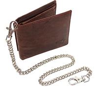 Portemonnaie Männer Querformat Herren - RFID (Hunter Braun mit Kette)