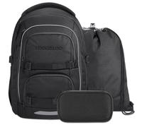 coocazoo PORTER Set aus Porter + Turnbeutel + Mäppchen PorTubMap26 Black Coal