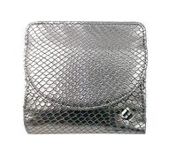 Portmonee Damen klein, Reise Geldbörse, viele Fächer, Schlangen-Look silber, RFID Blocker, Münzfach | Wiener Schachtel, Flacher Geldbeutel, Damengeldbörse Damenportemonnaie Damengeldbeutel Slim Wallet