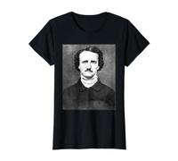 Porträt von Edgar Allan Poe Preisgünstiges Grafik-T-Shirt, Damen, Schwarz, XL