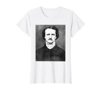 Porträt von Edgar Allan Poe Preisgünstiges Grafik-T-Shirt, Damen, Weiß, XL