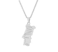 Portugal Karte Anhänger Halsketten - Ethnisches Muster Flagge Region Portugal Karten Schlüsselbeinkette Halsketten Charm Hip Hop Trendy Schmuck für Damen Herren Pullover Kette, Silber, 50 cm