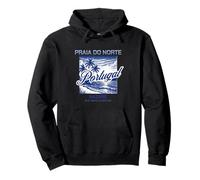 Portugal Nazaré Praia do Norte Surfing Wellenreiter Holiday Pullover Hoodie