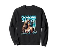 Portugal Nazaré Praia do Norte Surfing Wellenreiter Holiday Sweatshirt