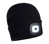 Portwest Beanie mit wiederaufladbaren LED - Leuchten vorn und hinten, Größe: Einheitsgröße, Farbe: Schwarz, B028BKR