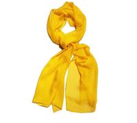 Posh Gear Damen Seiden Schal Chiffon Scialle, gelb aus 100% Seide