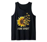 Positivität FREE SPIRIT Hippie Flower Power Sonnenblume Tank Top