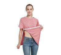 Post Schulteroperation Hemd, Damen Kurzarmhemd mit Premium-Druckknopf, Chemo-Kleidung, dunkelrosa, L