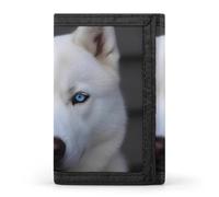 POTSCBVW Blue Eyed White Husky Geldbörse, kompakt, dreifach gefaltet, mit Schlüsselanhänger, leicht und langlebig, für Outdoor, Stil, Einheitsgröße, klassisch
