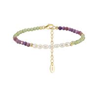 POTUBI Natürliches lila Glimmer-Peridot-Süßwasserperlen-Armband for Frauen, Armband mit natürlichen Edelsteinperlen for Frauen, Energie-Edelstein-Geburtstagsgeschenke