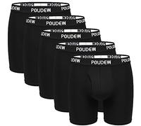 Poudew Herren Unterwäsche Active Mesh Boxershorts, Tagless Herren Boxershorts Unterwäsche mit Tasche, 5 Stück