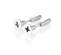 POVVFRTY 2 Stück Punk-Piercing-Ohrringe aus Titanstahl, Halloween-Accessoires for Männer und Frauen, lustige Schrauben(Silver)