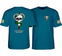Powell Peralta Mike McGill T-Shirt mit Totenkopf und Schlange McTwist zum 40. Hochzeitstag, Galapagos-Blau, Größe S