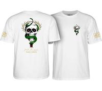 Powell Peralta Mike McGill T-Shirt mit Totenkopf und Schlange McTwist zum 40. Hochzeitstag, Weiß, Größe M