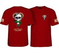 Powell Peralta Mike McGill T-Shirt mit Totenkopf und Schlange McTwist zum 40. Jahrestag, Granat, Größe M