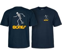 Powell Peralta Skateboard Skeleton '3' T-Shirts, Marineblau, L