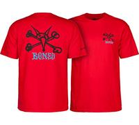 Powell Peralta Skelett-T-Shirts, Rot/Ausflug, einfarbig (Getaway Solids), XXL