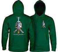 Powell Peralta Skull & Sword Kapuzen-Sweatshirt, Alpingrün, Größe XL, Alpine Green, X-Large