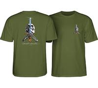 Powell Peralta Skull & Sword T-Shirt, Militärgrün '2', 2XL