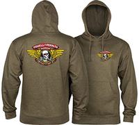 Powell Peralta Winged Ripper Hoody Sweatshirts, Army Heather, Medium