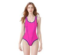 POWER FLOWER Damen Einteiler Badeanzug Wettkampf Athletischer Einteiler Badeanzug Racerback Trainings Badebekleidung Badeanzüge für Damen (M, LA740-Pink)