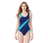 POWER FLOWER Damen Einteiler Badeanzug Wettkampf Athletischer Einteiler Badeanzug Racerback Trainings Badebekleidung Badeanzüge für Damen (L, LA726-Navy)