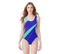POWER FLOWER Damen Einteiler Badeanzug Wettkampf Athletischer Einteiler Badeanzug Racerback Trainings Badebekleidung Badeanzüge für Damen (XXL, LA726-Blue)