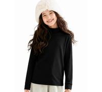 POWER FLOWER Mädchen Thermoshirt Langarm mit Fleecefutter und Stehkragen | Weiche elastische Thermounterwäsche mit Fleecefutter; warme Basisschicht für Mädchen bei Schule, Spielen und kaltem Wetter