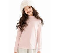 POWER FLOWER Mädchen Thermoshirt Langarm mit Fleecefutter und Stehkragen | Weiche elastische Thermounterwäsche mit Fleecefutter; warme Basisschicht für Mädchen bei Schule, Spielen und kaltem Wetter