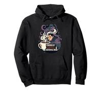 Powered by Coffee & Existential Dread Funny Tired Design Pullover Hoodie