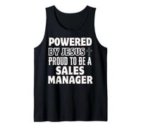 Powered by Jesus Proud to be Sales Manager Christian Tank Top