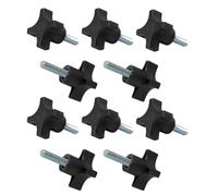 POWERTEC QNB3009-P2 4-Punkt-Bolzenknöpfe, 5/16-Zoll-18 Gewinde, Rändelschraube, Sternknopf mit 2,5 cm Bolzen, 10 Stück