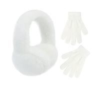 POXIMI Baby Warm Earmuffs Kid Magic Gloves Girl Soft Plush Ear Muffs Toddler Knit Mittens for Boy Winter Ear Warmer Set