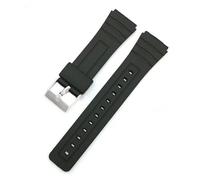 POYNMRE 12/14/16/18/20/22mm Silikon Gummi Strap Kompatibel Mit Casio W800H A158/168 AE1200/1300 F91W F84 Armband Männer Frauen Zubehör(Black-silver,20mm)