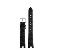 POYNMRE 12 14 mm, kompatibel mit Gucci YA141.4 YA141505, weiches, dünnes Uhrenarmband aus echtem Rindsleder im Eidechsenmuster, GC-Uhrenarmband for Damen(Black-steel buckle,12mm)