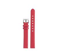 POYNMRE 12 mm 14 Quick Fashion Damen-Uhrenarmband, kompatibel mit Fossil TISSOT Citizen, Damen-Armband aus weichem Rindsleder, Rot, Rosa, Grau, Weiß(Red-steel,Width 14mm)