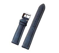 POYNMRE 14/16/18/20/22/24 mm Schnellverschluss-Uhrenarmband, Herren- und Damenarmband, Echtleder-Uhrenarmband, Ersatzarmband im Vintage-Braun-Stil(Blue,22mm)