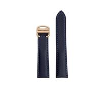 POYNMRE 16 mm, 18, 20, dunkelblaues Nylon-Uhrenarmband, kompatibel mit Cartier London Herren, SANTOS Damen, Rindsleder-Armband(Blue rose gold,Width 16mm)